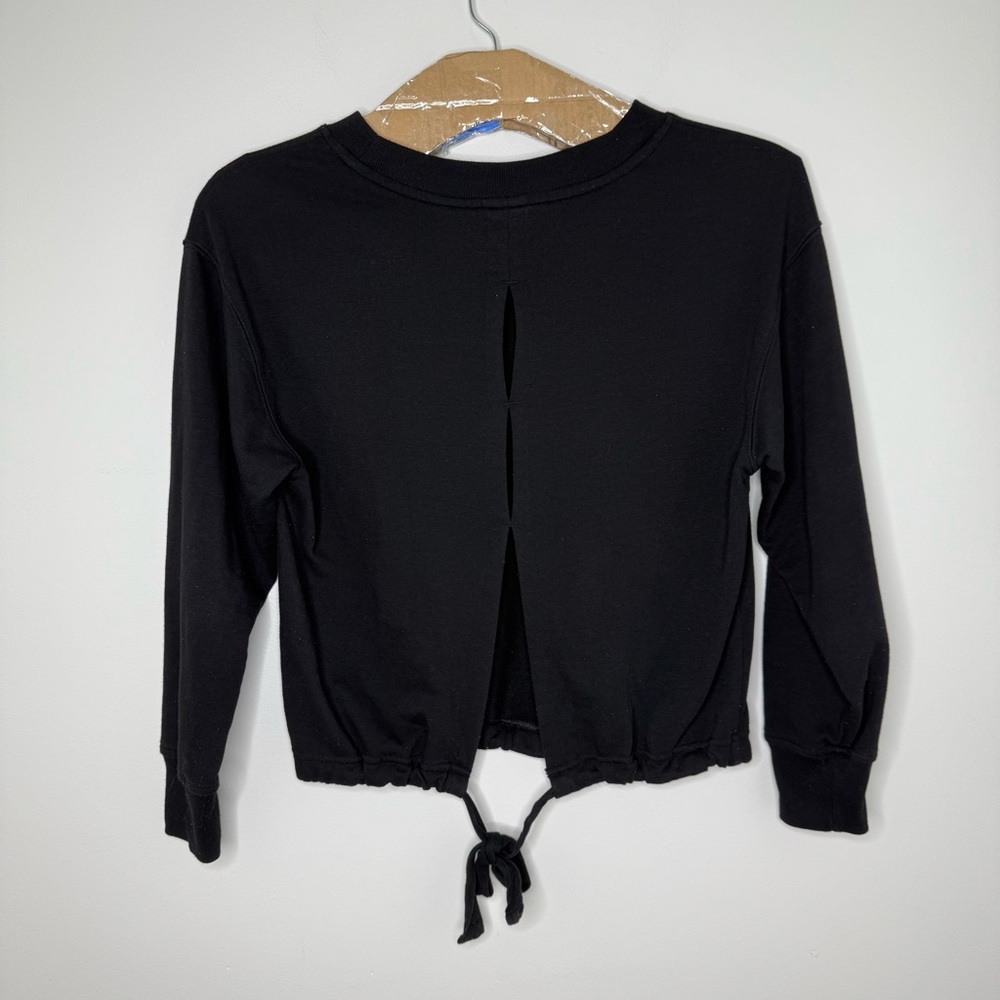 Old Navy Women’s Size Small Black Athletic Sweatshirt Open Back with Tie